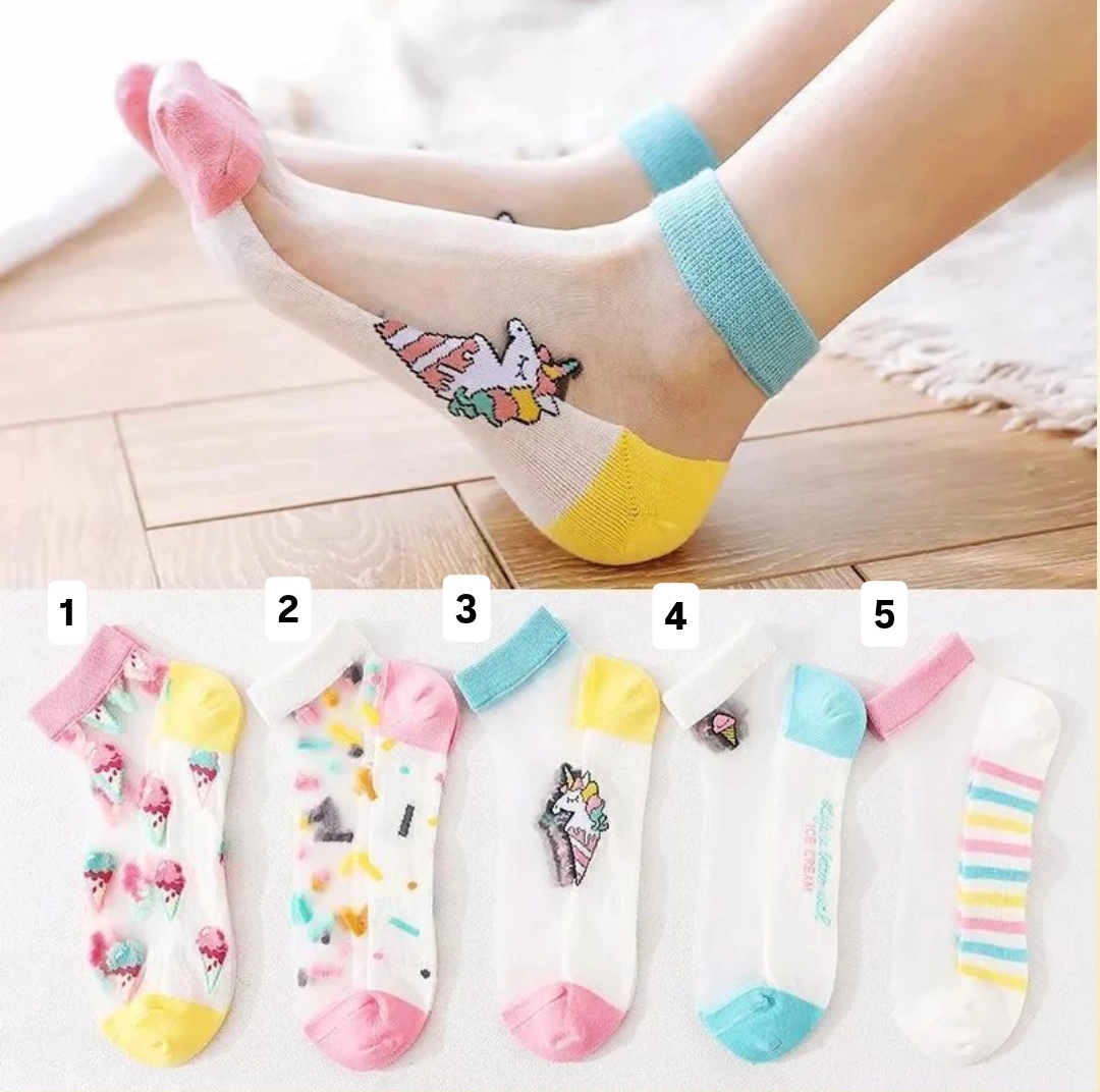 جوراب مچی شیشه‌ای فانتزی زنانه